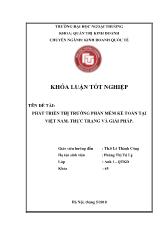 Khóa luận Phát triển thị trƣờng phần mềm kế toán tại Việt Nam- thực trạng và giải pháp