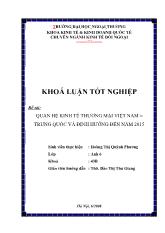 Khóa luận Quan hệ kinh tế thương mại Việt Nam – Trung Quốc và định hướng đến năm 2015