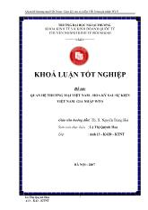 Khóa luận Quan hệ thương mại Việt Nam - Hoa kỳ sau sự kiện Việt Nam gia nhập WTO