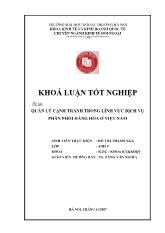 Khóa luận Quản lý cạnh tranh trong lĩnh vực dịch vụ phân phối hàng hóa ở Việt Nam