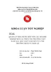 Khóa luận Quản lý Nhà nước đối với các doanh nghiệp bán lẻ trên thị trường Việt Nam sau khi Việt Nam mở cửa thị trường dịch vụ bán lẻ
