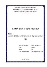 Khóa luận Quản trị tài chính công ty đa quốc gia