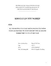 Khóa luận Sự ảnh hưởng của cuộc khủng hoảng tài chính toàn cầu bắt đầu từ cuối năm 2007 tới các doanh nghiệp nhỏ và vừa ở Việt Nam