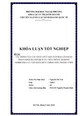 Khóa luận Tác động của các hình thức khuyến mại lên hoạt động kinh doanh dịch vụ viễn thông di động mobifone của tập đoàn bưu chính viễn thông VNPT