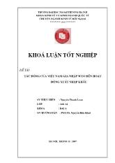 Khóa luận Tác động của Việt Nam gia nhập WTO đến hoạt động xuất nhập khẩu