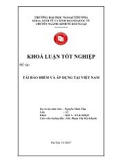 Khóa luận Tái bảo hiểm và áp dụng tại Việt Nam