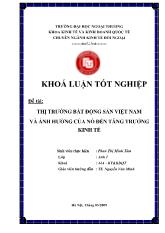 Khóa luận Thị trường bất động sản Việt Nam và ảnh hưởng của nó đến tăng trưởng kinh tế