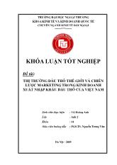 Khóa luận Thị trường dầu thô thế giới và chiến lược marketing trong kinh doanh xuất nhập khẩu dầu thô của Việt Nam