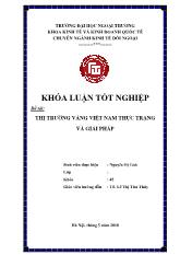 Khóa luận Thị trường vàng Việt Nam thực trạng và giải pháp