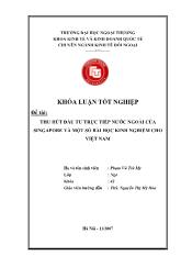Khóa luận Thu hút đầu tư trực tiếp nƣớc ngoài của singapore và một số bài học kinh nghiệm cho Việt Nam