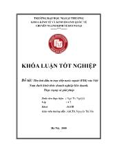Khóa luận Thu hút đầu tư trực tiếp nước ngoài (FDI) vào Việt Nam dưới hình thức doanh nghiệp liên doanh