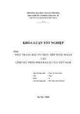 Khóa luận Thực trạng đầu tư trực tiếp nước ngoài vào lĩnh vực phân phối bán lẻ của Việt Nam