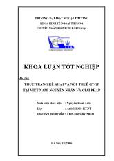Khóa luận Thực trạng kê khai và nộp thuế giá trị gia tăng tại Việt Nam. nguyên nhân và giải pháp
