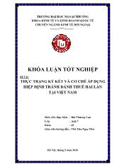 Khóa luận Thực trạng ký kết và cơ chế áp dụng hiệp định tránh đánh thuế hai lần tại Việt Nam