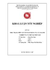 Khóa luận Thực trạng tiếp cận vốn ngân hàng của các doanh nghiệp vừa và nhỏ tại Việt Nam