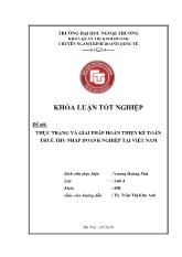 Khóa luận Thực trạng và giải pháp hoàn thiện kế toán thuế thu nhập doanh nghiệp tại Việt Nam