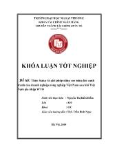 Khóa luận Thực trạng và giải pháp nâng cao năng lực cạnh tranh của doanh nghiệp nông nghiệp Việt Nam sau khi Việt Nam gia nhập WTO