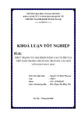 Khóa luận Thực trạng và giải pháp nâng cao vị trí của Việt Nam trong chuỗi giá trị toàn cầu đối với hàng may mặc