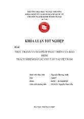 Khóa luận Thực trạng và giải pháp phát triển của bảo hiểm trách nhiệm dân sự chủ tàu tại Việt Nam