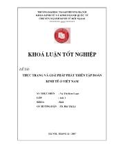 Khóa luận Thực trạng và giảI pháp phát triển tập đoàn kinh tế ở Việt Nam