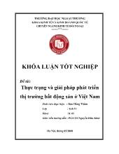 Khóa luận Thực trạng và giải pháp phát triển thị trường bất động sản ở Việt Nam
