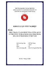 Khóa luận Thực trạng và giải pháp tăng cường quản lý nhà nước về hoạt động giao nhận hàng hóa xuất nhập khẩu ở Việt Nam