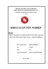 Khóa luận Thực trạng và giải pháp thúc đẩy quan hệ thương mại Việt Nam - Trung Đông