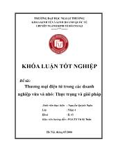 Khóa luận Thương mại điện tử trong các doanh nghiệp vừa và nhỏ: Thực trạng và giải pháp