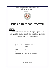 Khóa luận Tìm hiểu phản ứng với mật độ trồng của giống ngô đường lai kiểu cây mới tiên việt 3 tại Gia Lâm