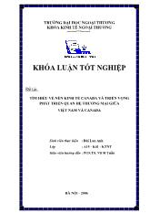 Khóa luận Tìm hiểu về nền kinh tế canađa và triển vọng phát triển quan hệ thương mại giữa Việt Nam và canađa