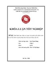 Khóa luận Tình hình thực hiện các mục tiêu phát triển thiên niên kỷ tại Việt Nam và giải pháp thực hiện giai đoạn sắp tới