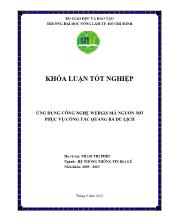 Khóa luận Ứng dụng công nghệ webgis mã nguồn mở phục vụ công tác quảng bá du lịch