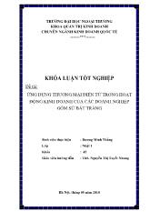 Khóa luận Ứng dụng thương mại điện tử trong hoạt động kinh doanh của các doanh nghiệp gốm sứ bát tràng