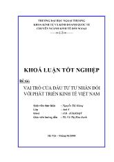 Khóa luận Vai trò của đầu tư tư nhân đối với phát triển kinh tế Việt Nam
