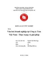 Khóa luận Văn hoá doanh nghiệp tại Công ty Tem Việt Nam - Thực trạng và giải pháp