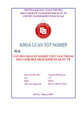 Khóa luận Văn hóa doanh nghiệp Việt Nam trong bối cảnh hội nhập kinh tế quốc tế