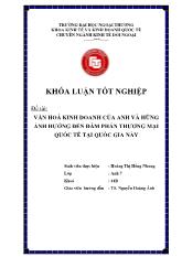Khóa luận Văn hoá kinh doanh của anh và hững ảnh hưởng đến đàm phán thương mại quốc tế tại quốc gia này