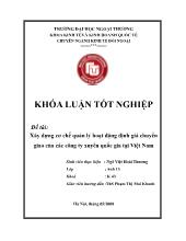 Khóa luận Xây dựng cơ chế quản lý hoạt động định giá chuyển giao của các công ty xuyên quốc gia tại Việt Nam