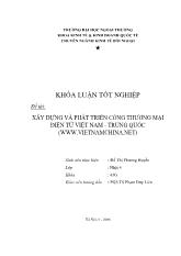 Khóa luận Xây dựng và phát triển cổng thƣơng mại điện tử Việt Nam - Trung quốc (www.vietnamchina.net)