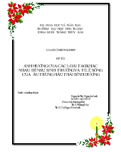 Luận văn Ảnh hưởng của các loài tảo khác nhau đến sự sinh trưởng và tỉ lệ sống của ấu trùng hầu Thái Bình Dương