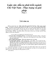 Luận văn Đầu tư phát triển ngành Chè Việt Nam - Thực trạng và giải pháp