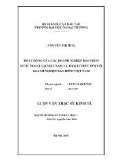 Luận văn Hoạt động của các doanh nghiệp bảo hiểm nước ngoài tại Việt Nam và thách thức đối với doanh nghiệp bảo hiểm Việt Nam