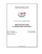 Luận văn Khai mỏ dữ liệu và khám phá tri thức
