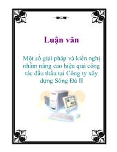 Luận văn Một số giải pháp và kiến nghị nhằm nâng cao hiệu quả công tác đấu thầu tại Công ty xây dựng Sông Đà II