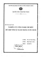 Luận văn Nghiên cứu công nghệ chế biến đồ hộp tôm tự ngâm trong nước muối