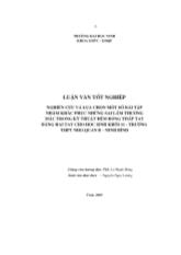 Luận văn Nghiên cứu và lựa chọn một số bài tập nhằm khắc phục những sai lầm thường mắc trong kỹ thuật đệm bóng thấp tay bằng hai tay cho học sinh khối 11 trường THPT Nho Quan B- Ninh Bình