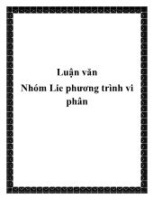 Luận văn Nhóm Lie phương trình vi phân