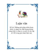 Luận văn Những giải pháp nhằm hoàn thiện và nâng cao chất lượng khoán công trình ở công ty cơ giới và xây lắp số 100 trong giai đoạn hiện nay