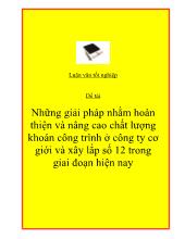 Luận văn Những giải pháp nhằm hoàn thiện và nâng cao chất lượng khoán công trình ở công ty cơ giới và xây lắp số 12 trong giai đoạn hiện nay
