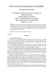 Luận văn Phát triển du lịch nông thôn tại Ninh Bình